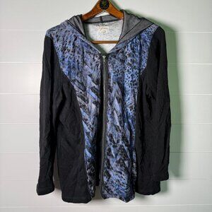 Relax by Lynn Ritchie Full Zip Jacket, Navy & Purple, XL